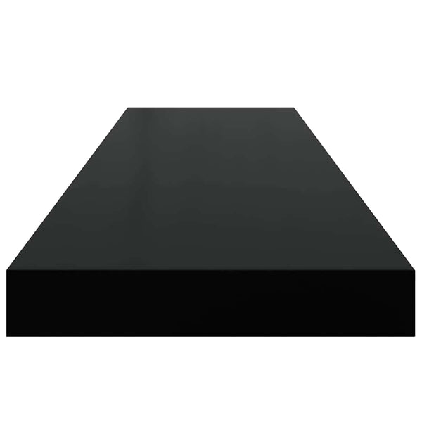 Schweberegale, 2er Set, Hochglanz Schwarz, 90cm