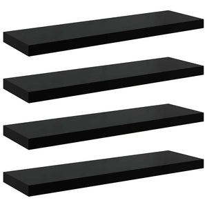 Schwebende Wandregale, 4er Set, Schwarz