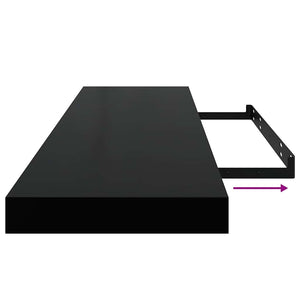 Schwebende Wandregale, 4er Set, Schwarz