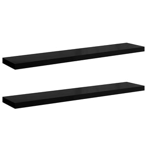 Schweberegale Schwarz Hochglanz, 2er Set