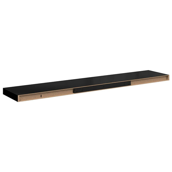 Schweberegale Schwarz Hochglanz, 2er Set