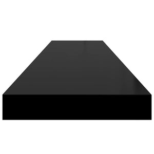 Schweberegale Schwarz Hochglanz, 4er Set