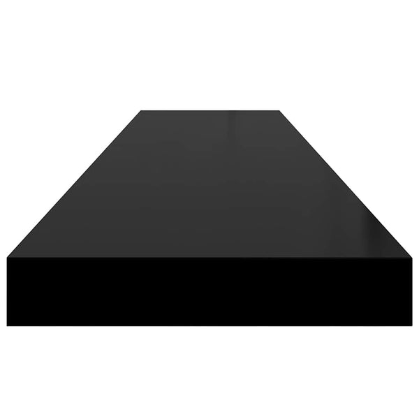 Schweberegale Schwarz Hochglanz, 4er Set
