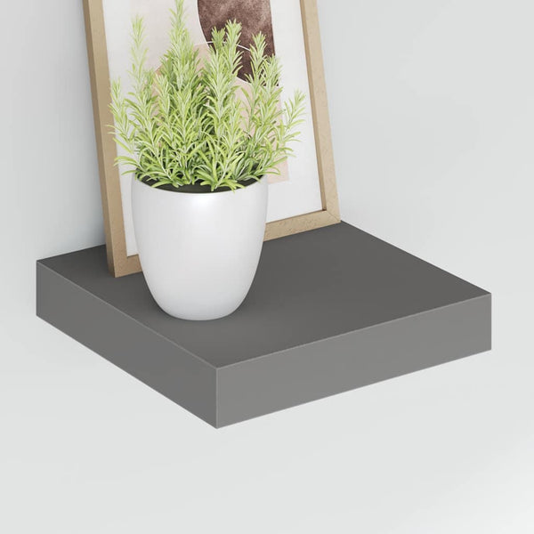 Hochglanz Grau Schweberegal, 23 cm