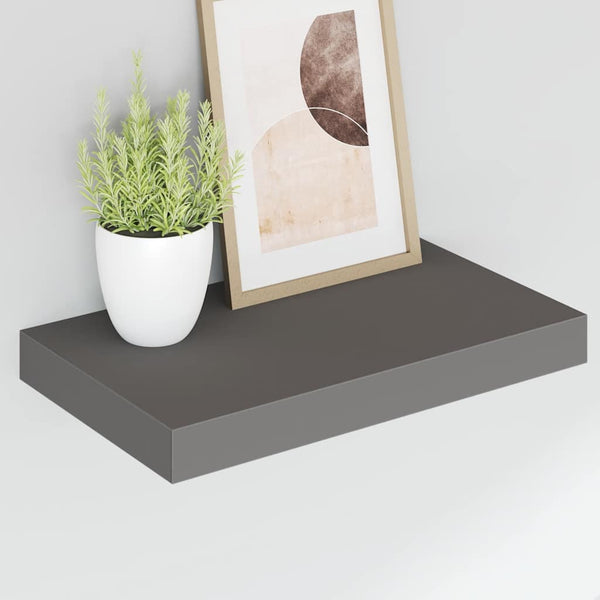Schweberegale Grau Hochglanz, 2er Set