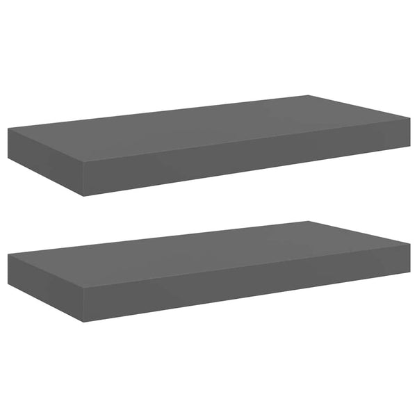 Schweberegale, 2er Set, Hochglanz Grau