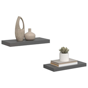 Schweberegale, 2er Set, Hochglanz Grau