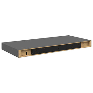 Schweberegale Grau Hochglanz, 4er Set
