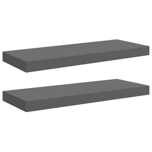 Schweberegale Hochglanz Grau 60cm 2er Set