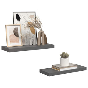 Schweberegale Hochglanz Grau 60cm 2er Set