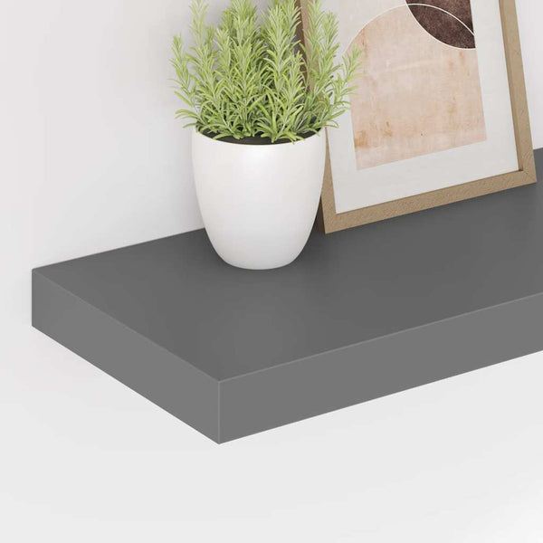 Schweberegale Grau Hochglanz, 4er Set