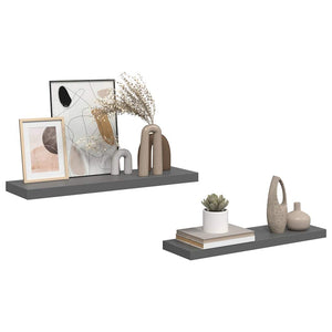 Schweberegale Grau Hochglanz, 2er Set