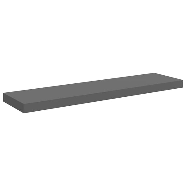 Hochglanz Grau Schweberegale, 2er Set
