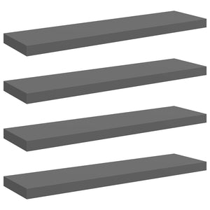Schweberegale Grau Hochglanz, 4er Set