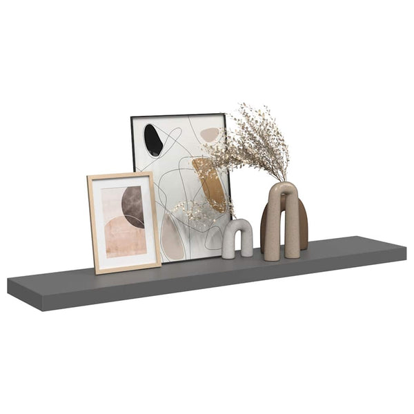 Schweberegal Hochglanz Grau 120 cm