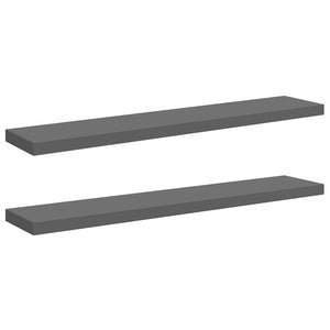 Schweberegale Grau Hochglanz, 2er Set