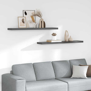 Schweberegale Grau Hochglanz, 2er Set
