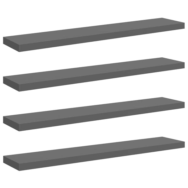 Schweberegale Grau Hochglanz, 4er Set