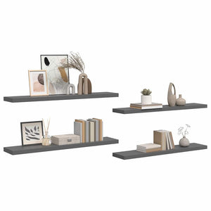 Schweberegale Grau Hochglanz, 4er Set