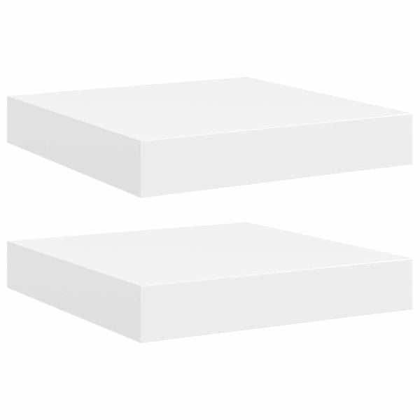 Weiße Schweberegale, 2er Set