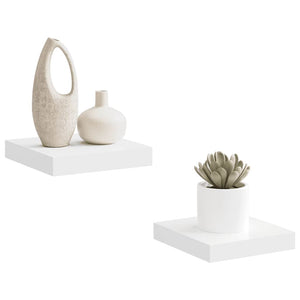 Weiße Schweberegale, 2er Set