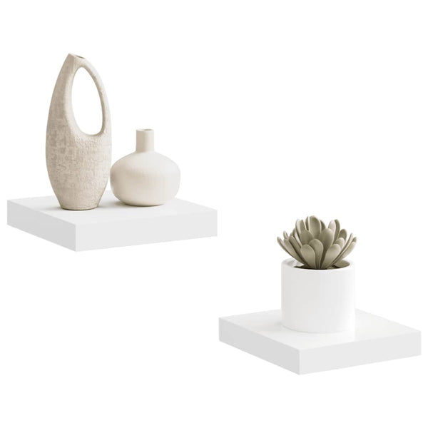 Weiße Schweberegale, 2er Set