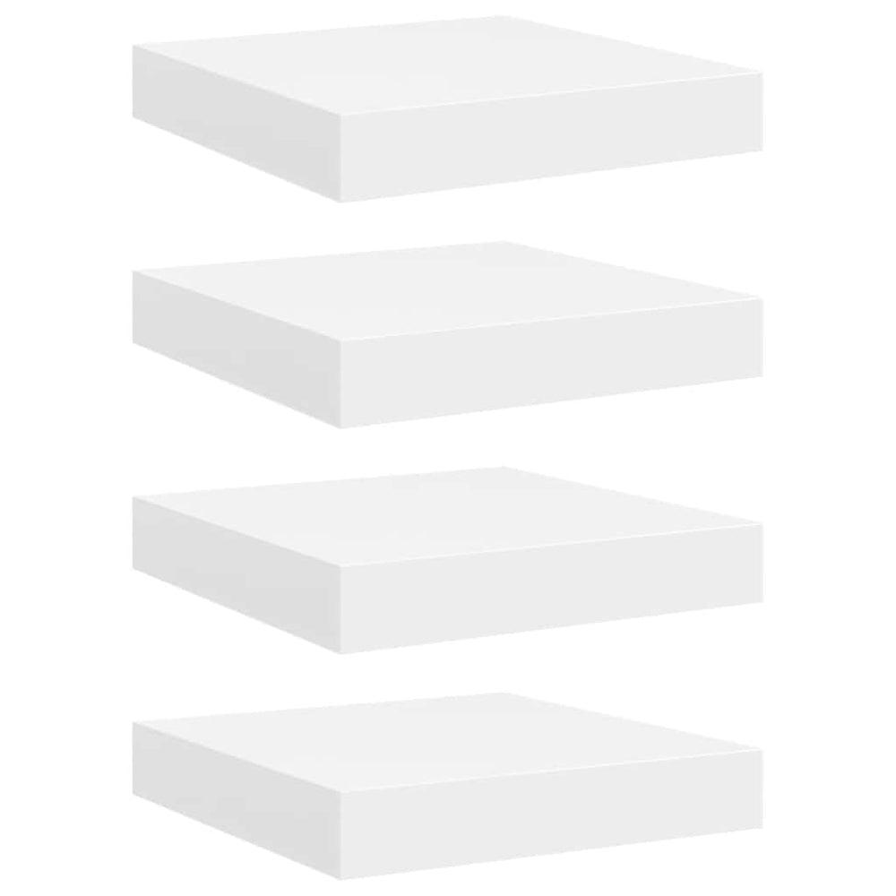 vidaXL Floating Shelves 4 pcs White 23x23.5x3.8 cm MDF