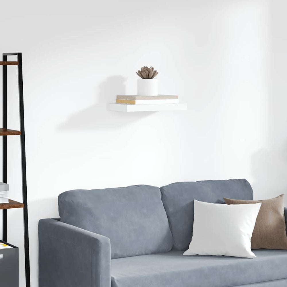 vidaXL Floating Wall Shelf White 40x23x3.8 cm MDF