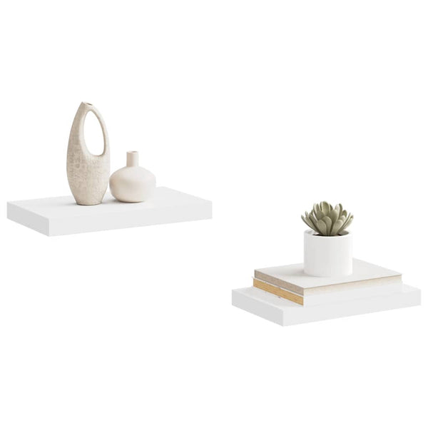 Weiße Schweberegale, 2er Set, 40 cm