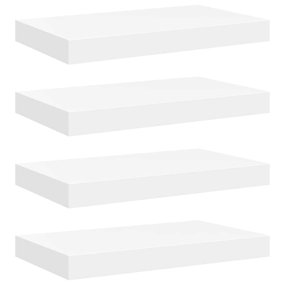 vidaXL Floating Wall Shelves 4 pcs White 40x23x3.8 cm MDF