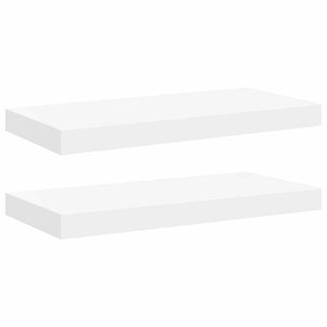 Weiße Schweberegale, 2er Set, 50 cm