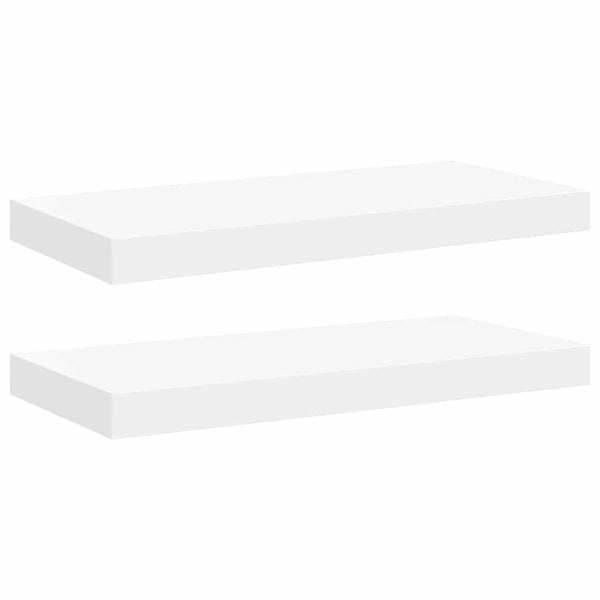 Weiße Schweberegale, 2er Set, 50 cm