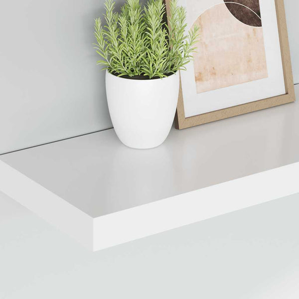 Weiße Schweberegale, 2er Set, 50 cm