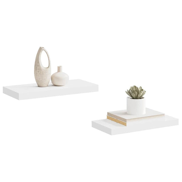 Weiße Schweberegale, 2er Set, 50 cm