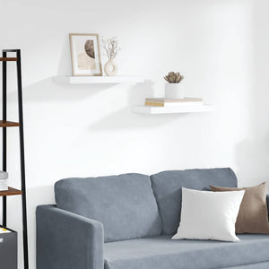 Weiße Schweberegale, 2er Set, 50 cm