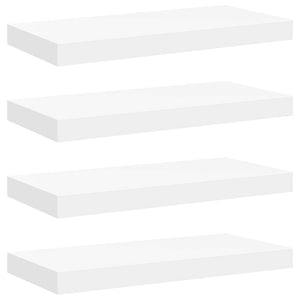 Weiße Schwebende Wandregale, 4er Set