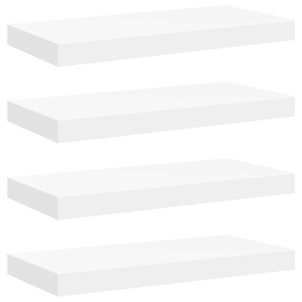 Weiße Schwebende Wandregale, 4er Set