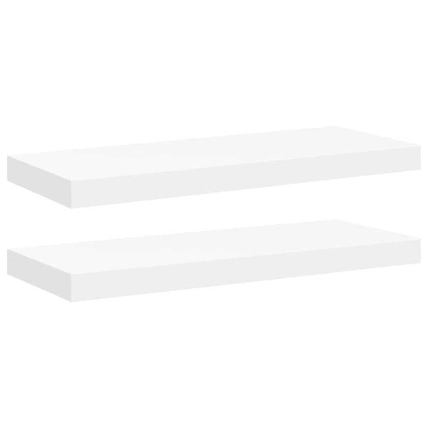 Weiße Schwebende Wandregale, 2er Set