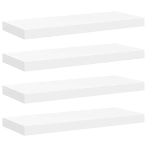 Weiße Schweberegale, 4er Set, 60 cm