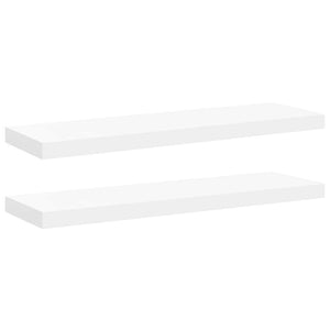 Weiße Schweberegale, 80 cm, 2er-Set