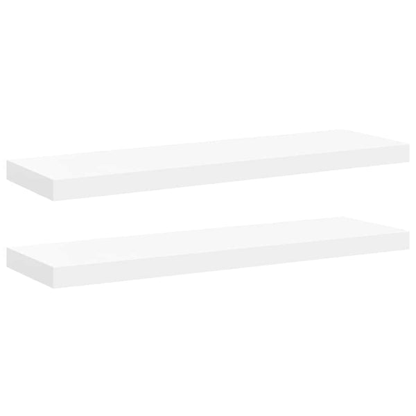 Weiße Schweberegale, 80 cm, 2er-Set