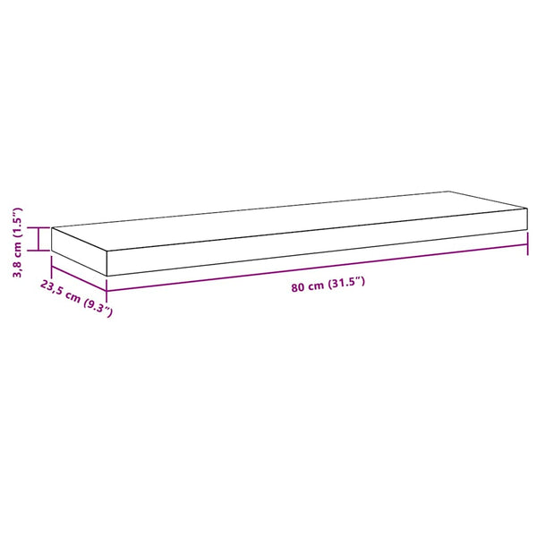 Weiße Schweberegale, 80 cm, 2er-Set