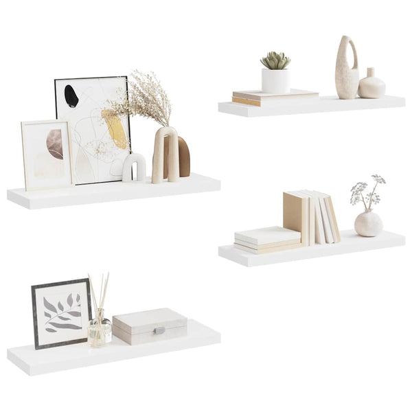 Weiße Schweberegale, 4er Set – 80 cm