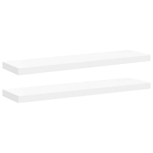 Weiße Schweberegale, 90 cm, 2er Set
