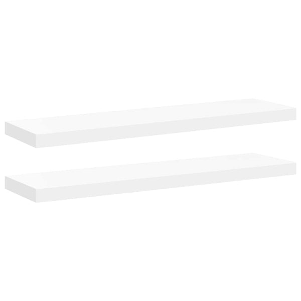 Weiße Schweberegale, 90 cm, 2er Set