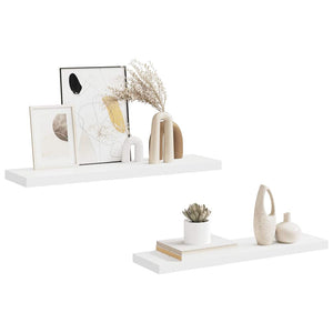 Weiße Schweberegale, 90 cm, 2er Set