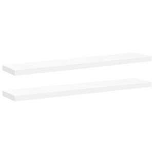 Weiße Schweberegale, 120 cm, 2er-Set