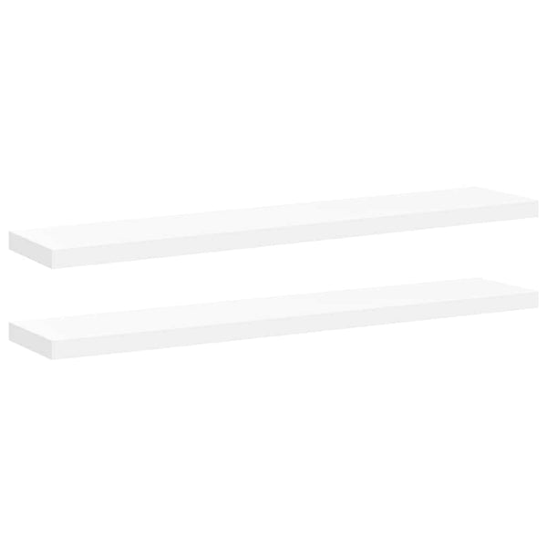 Weiße Schweberegale, 120 cm, 2er-Set