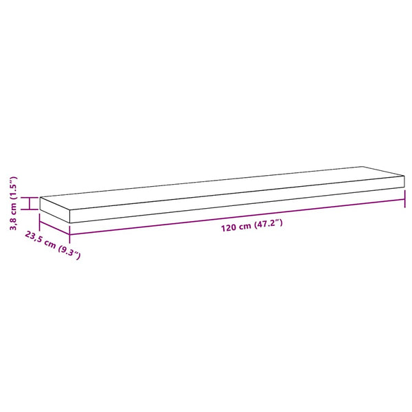 Weiße Schweberegale, 120 cm, 2er-Set