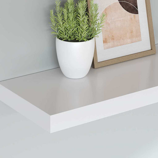 Weiße Schweberegale, 120 cm, 2er-Set